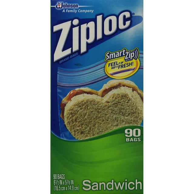 Ziploc Sandwich Bag Value Pack- 90 count (Pack of 3)