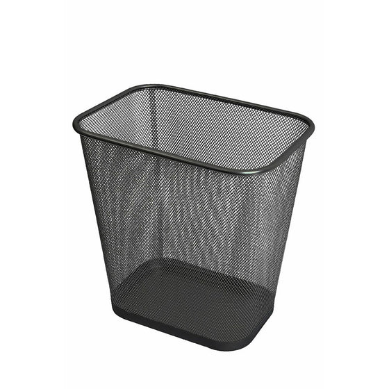 Ybm Home Steel Mesh Rectangular Open Top Waste Basket Bin Trash Can 8x12x12 Inches 1103 (1, Black)