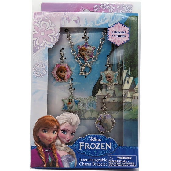 Disney Frozen Jewelry Box Set with Metal Charm Bracelet