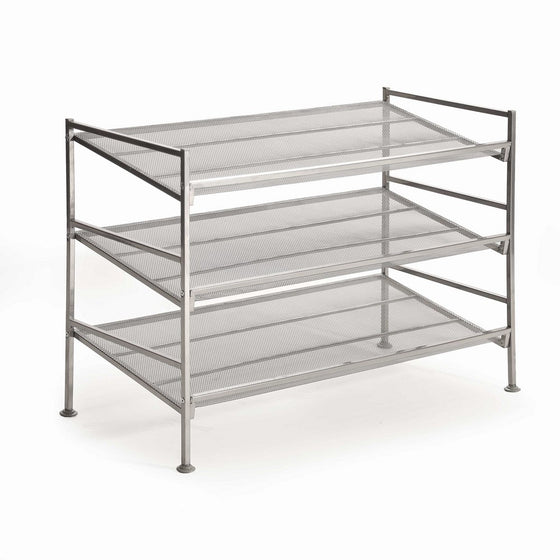 Seville Classics 3-Tier Iron Mesh Multi-Position Shoe Rack