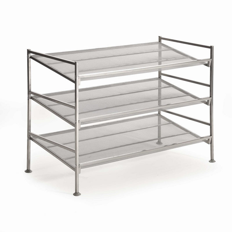 Seville Classics 3-Tier Iron Mesh Multi-Position Shoe Rack