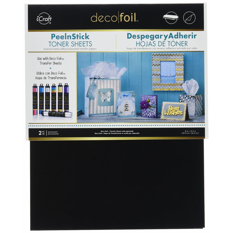 Thermoweb 3376 Deco Foil Peel N Stick Toner (2) Sheets 8" x 10.5"", Black