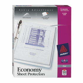 Avery Economy Clear Sheet Protectors, 8.5" x 11", Acid-Free, Archival Safe, Top Loading, 100ct (75091)