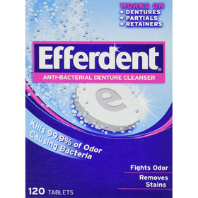 Efferdent Anti-Bacterial Denture Cleanser, 120 Count