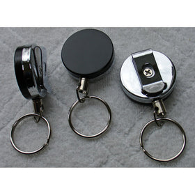 Heavy Duty (100% Solid Metal FRONT & BACK) Retractable Reel Key-ID-Badge-Belt Clip & Chain Pull SOLD INDIVIDUALLY