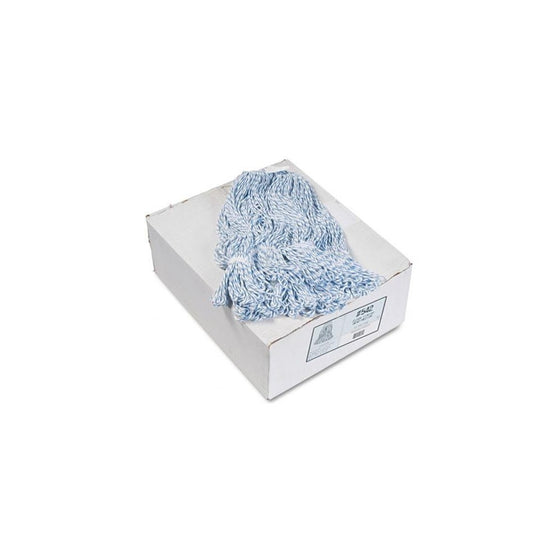 Boardwalk 542CT Mop Head, Floor Finish, Narrow, Rayon/Polyester, Medium, White/Blue (Case of 12)