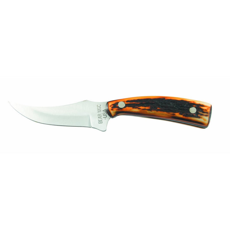 Bear & Son 753 Stag Delrin Upswept Skinner Knife, 7 1/4-Inch