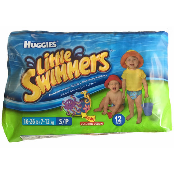 Huggies Little Swimmers Disposable Swim Diapers, Small, 12-Count - Pink/Blue