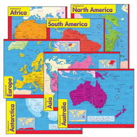 TREND enterprises, Inc. Continents Learning Charts Combo Pack, set of 7