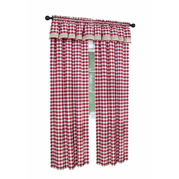 Achim Home Furnishings Buffalo Check Valance, 58-Inch by 14-Inch, Burgundy