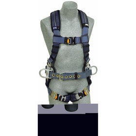 3M DBI-SALA ExoFit XP 1110152 Construction Harness, Back D-Ring, Sewn In Back Pad and Belt w/Side D-Rings, Quick-Connect Buckles, Large, Blue/Gray