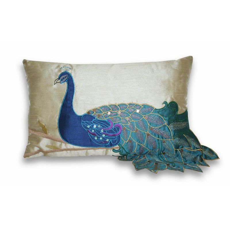 Thro by Marlo Lorenz 4183 Fancy Peacock 12 by 20-Inch Pillow, Multi