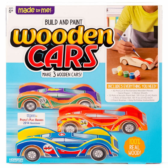 Made By Me Build & Paint Your Own Wooden Cars by Horizon Group USA