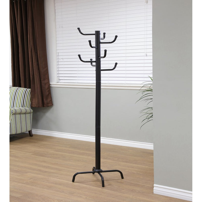 Frenchi Home Furnishing Modern Style Black Finish Metal Eight Hook Coat Rack