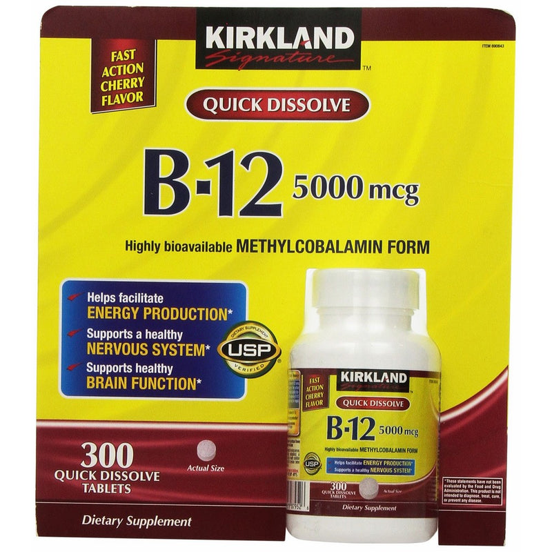 Kirkland Signature Sublingual B-12 5000 mcg, 300 Tablets