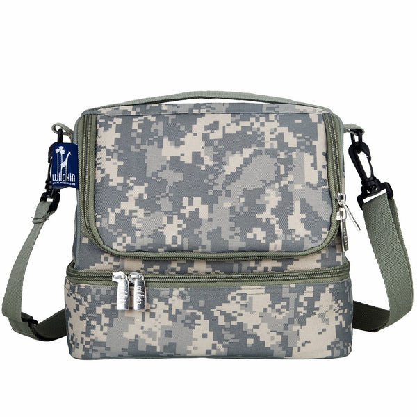 Wildkin Two Compartment Lunch Bag, Insulated, Moisture Resistant and Easy to Clean, Complete with a Microwave and Dishwasher-Safe Container, Ages 5, Perfect for Kids & On-The-Go Parents, Digital Camo