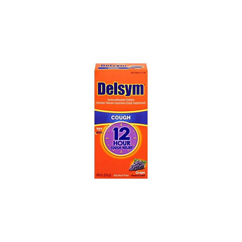 Delsym Adult Cough Suppressant Liquid, Grape Flavor, 3 Ounce