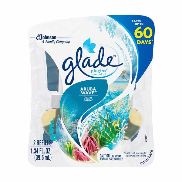 Glade PlugIns Scented Oil Air Freshener Refill, Aruba Wave, 1.34 Fluid Ounce