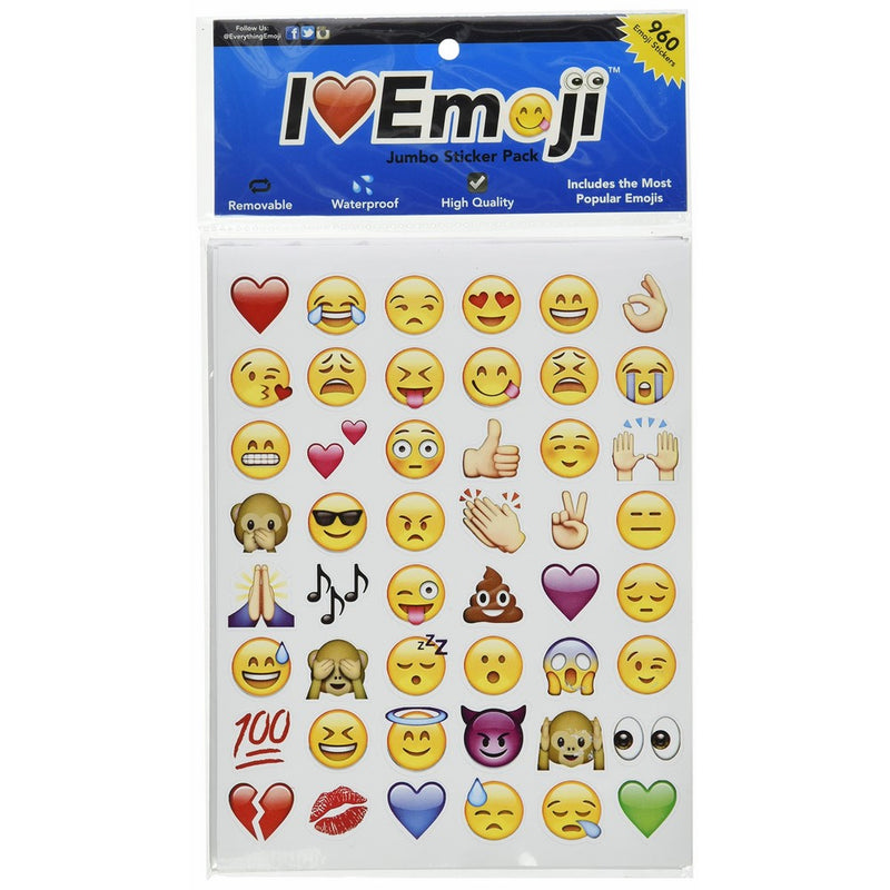 Emoji Jumbo Stickers | 960 Most Popular Emoticons | Larger In Size | Cool, Educational and Fun