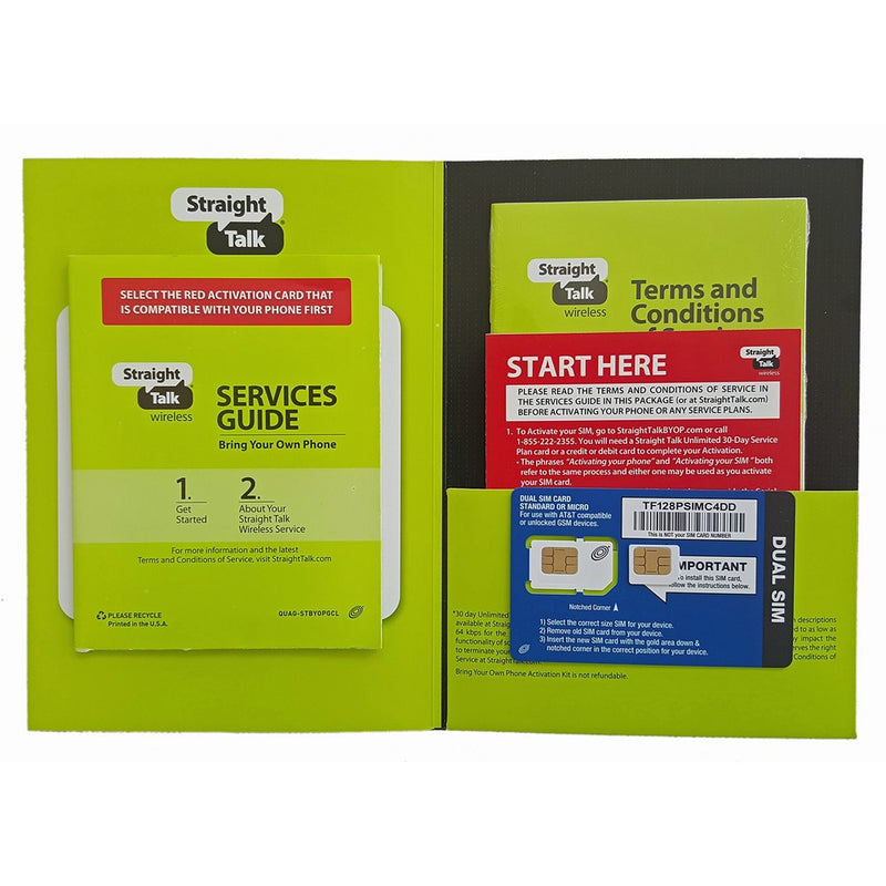 Straight Talk ST64PSIMC4BMBSim Card (Micro Size) and Activation Instructions Card for AT&T & Unlocked GSM Phones (Sold By Peaceful Products)
