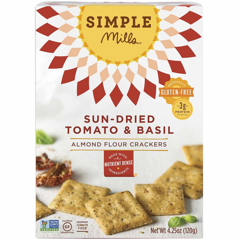 Simple Mills Almond Flour Crackers, Sundried Tomato/Basil, 4.25 Ounce