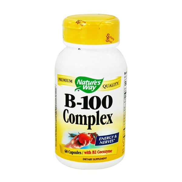 Natures Way Vitamin B-100 Complex Capsules For Energy And Nerves- 60 Ea