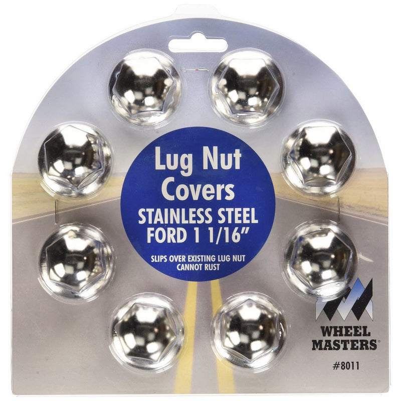 Wheel Masters 8011 1-1/16" Stainless Steel Lug Nut Cover - Pack of 8