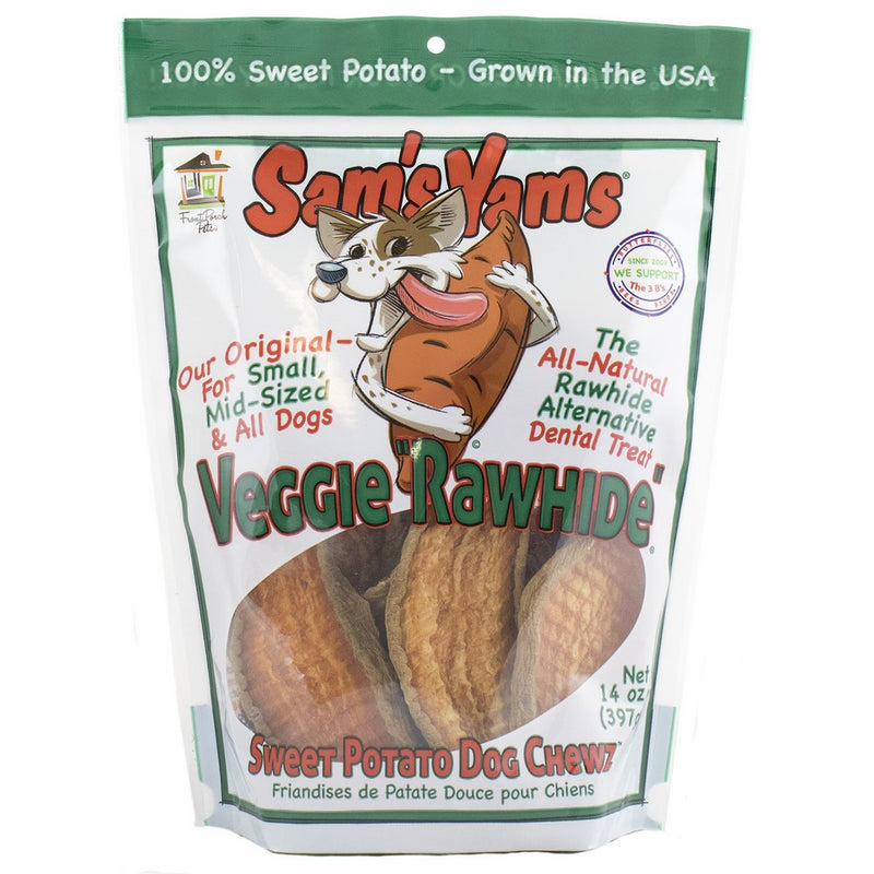 Sam's Yams Veggie Rawhide Sweet Potato Dog Treats, 14-ounce