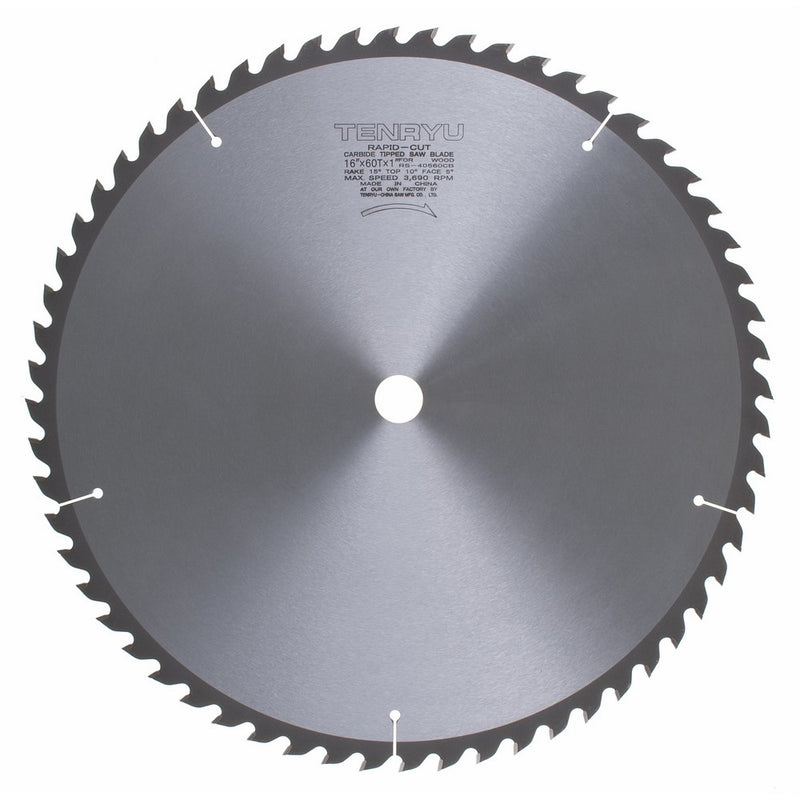 Tenryu RS-40560CB 16" Carbide Tipped Saw Blade ( 60 Tooth ATAF Grind - 1" Arbor - 0.126 Kerf)