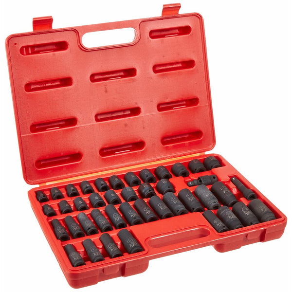 ATD Tools 4601 3/8" Drive 6-Point 42-Piece SAE/Metric/Standard and Deep Impact Socket Set