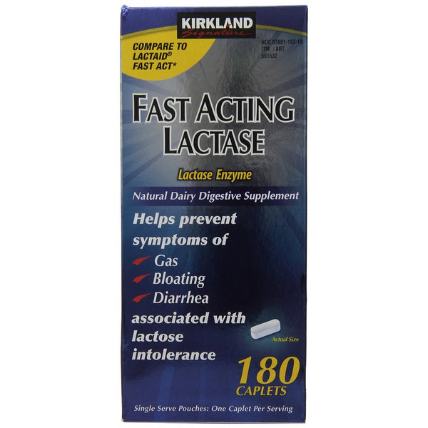 Kirkland Signature Fast Acting Lactase - 180 Caplets