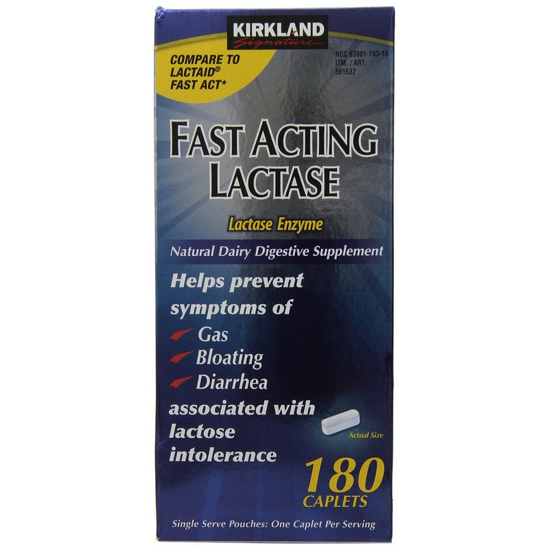 Kirkland Signature Fast Acting Lactase - 180 Caplets