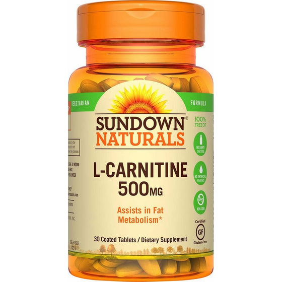 Sundown Naturals L-Carnitine 500 mg, 30 Tablets