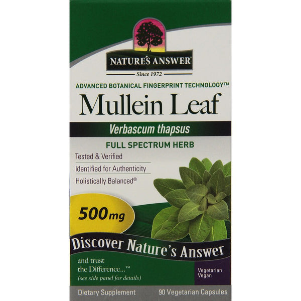 Nature's Answer Mullein Leaf, 90-Count, 500 mg