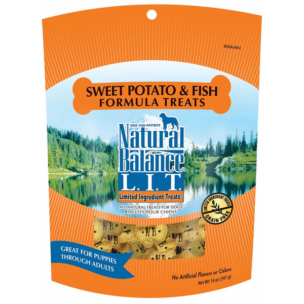 Natural Balance L.I.T. Limited Ingredient Dog Treats, Grain Free, Sweet Potato & Fish Formula, 14-Ounce