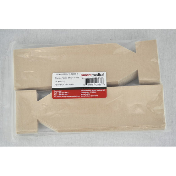 Moore Medical Moleskin Plantar-fascia Straps 3" X 11" - Pkg of 50