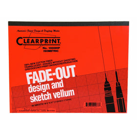 Clearprint 1000H Design Vellum Pad with Printed Fade-Out 30-Degree Isometric Grid, 16 lb, 100% Cotton, 8-1/2 x 11 Inches, 50 Sheets, 1 Each (10005410)
