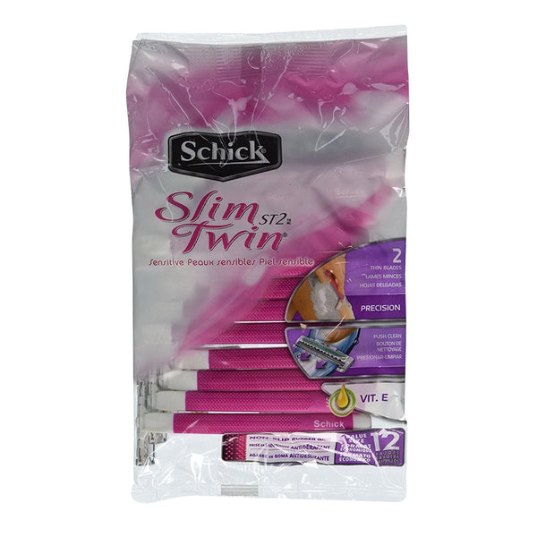 Schick ST Disposable Razors with Aloe for Women, 12-Count Packages (Pack of 3)