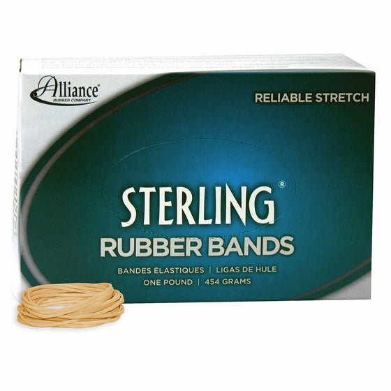 Alliance Rubber 24165 Sterling Rubber Bands Size #16, 1 lb Box Contains Approx. 2300 Bands (7/8" x 1/16", Natural Crepe)