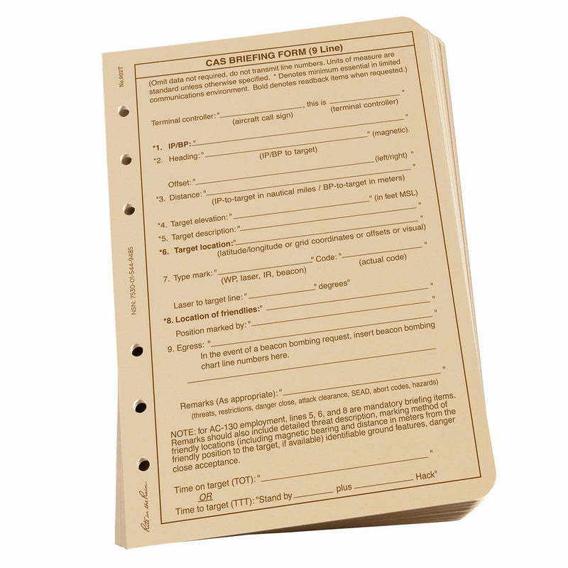 Rite in the Rain All-Weather Loose Leaf Paper, 4 5/8" x 7", 32# Tan, CAS9 Line Pattern, 100 Sheet Pack (No. 902T)