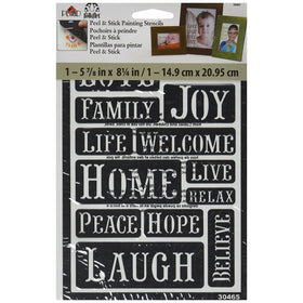 FolkArt Peel and Stick Painting Stencil, 30465 Happy Words