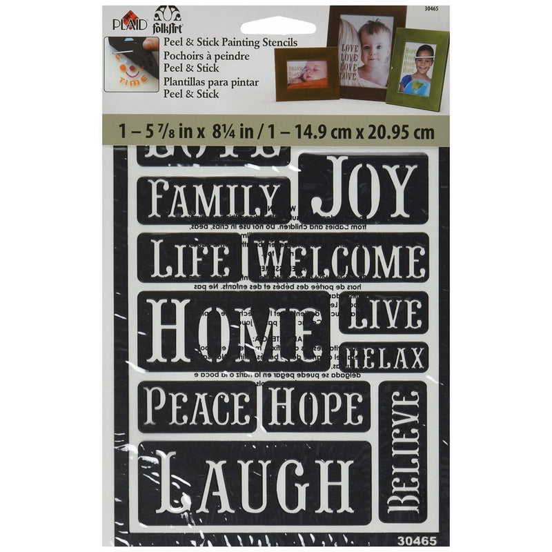 FolkArt Peel and Stick Painting Stencil, 30465 Happy Words