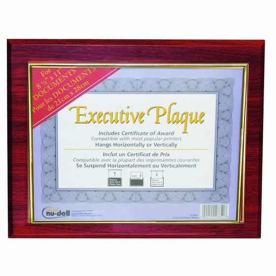 Nu-Dell 13 x 10.5 Inches Prestige Executive Award Plaque, Mahogany (18853M)