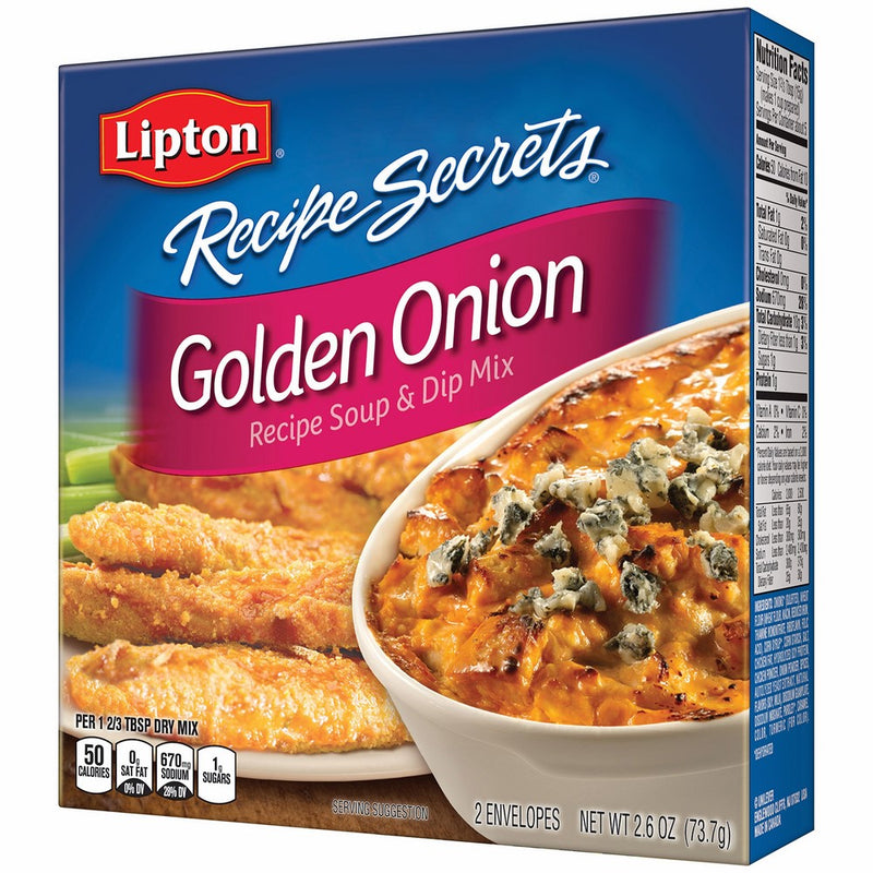 Lipton Recipe Secrets Soup and Dip Mix, Golden Onion 2.6 oz, Pack of 6