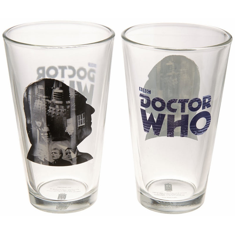 Doctor Who Anniversary First Doctor 16 oz. Glass Set of 2