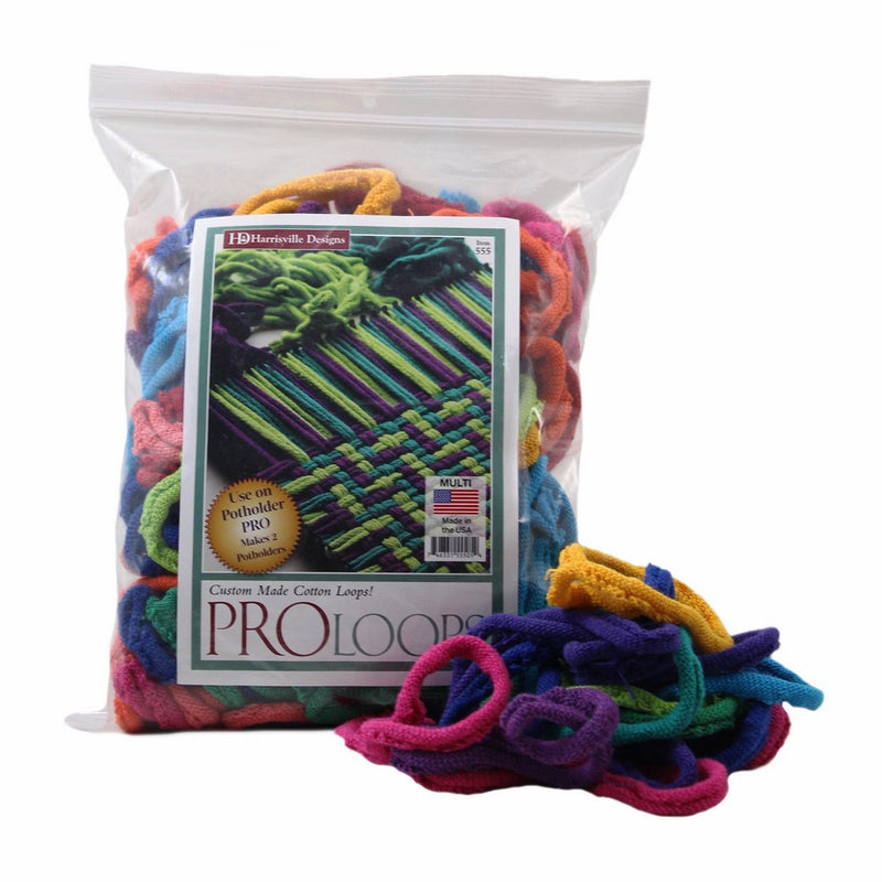 Harrisville Designs PRO 10" Cotton Loops, Multiple Color Pack - Makes 2 Potholders