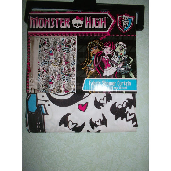 Monster High Fabric Shower Curtain 70 in x 72 in (178 cm x 183 cm)