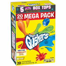 Gushers Betty Crocker Variety Pack of Strawberry Splash and Tropical Flavors Mega Pack 20-0.9 oz Pouches