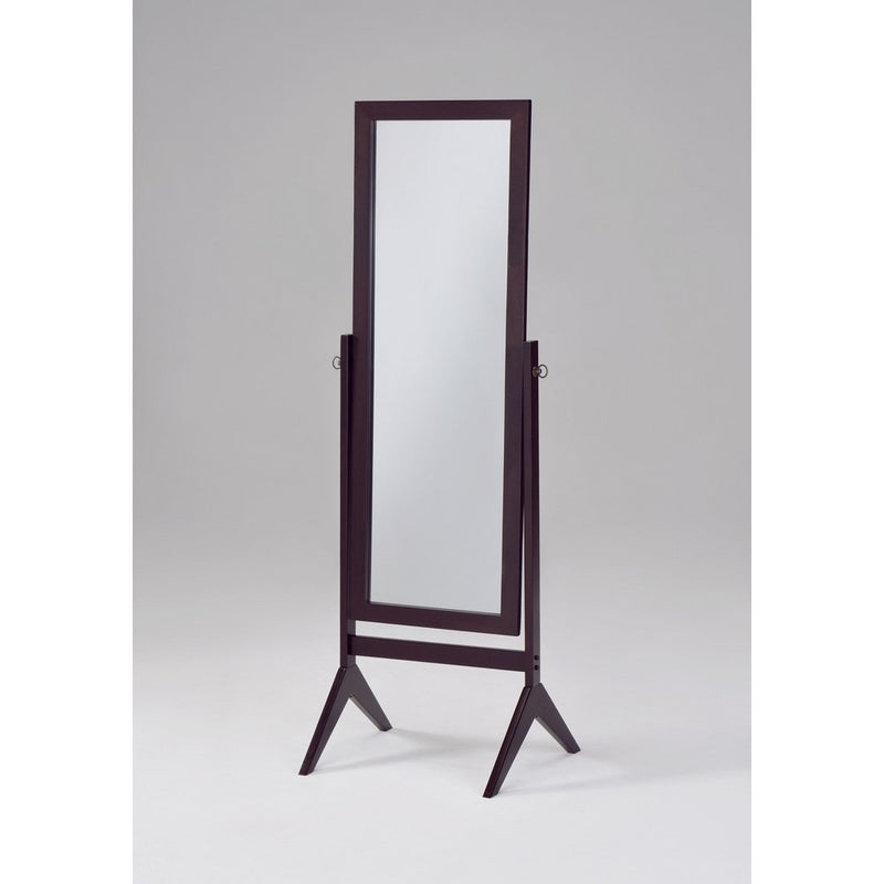 Espresso Finish Wooden Cheval Bedroom Floor Mirror