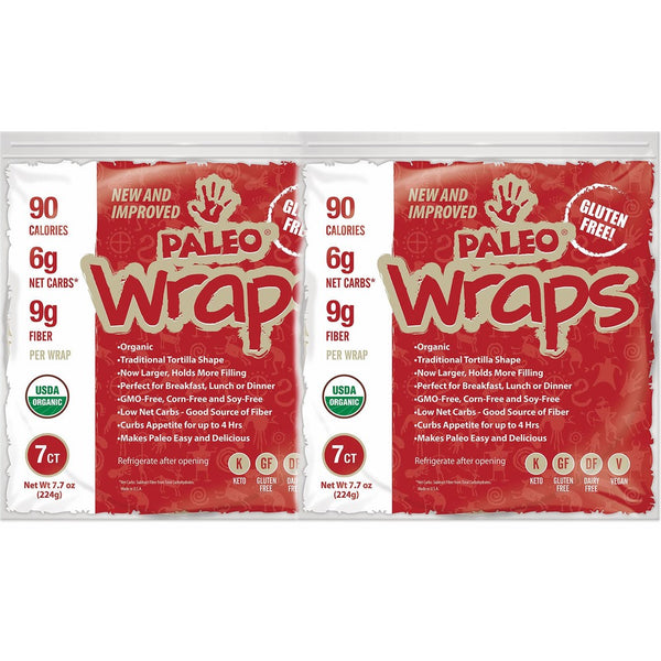 Julian Bakery Paleo Wraps (Traditional) USDA Organic (Gluten Free & Low Carb) (2 Pack) (14 Individual Wraps)